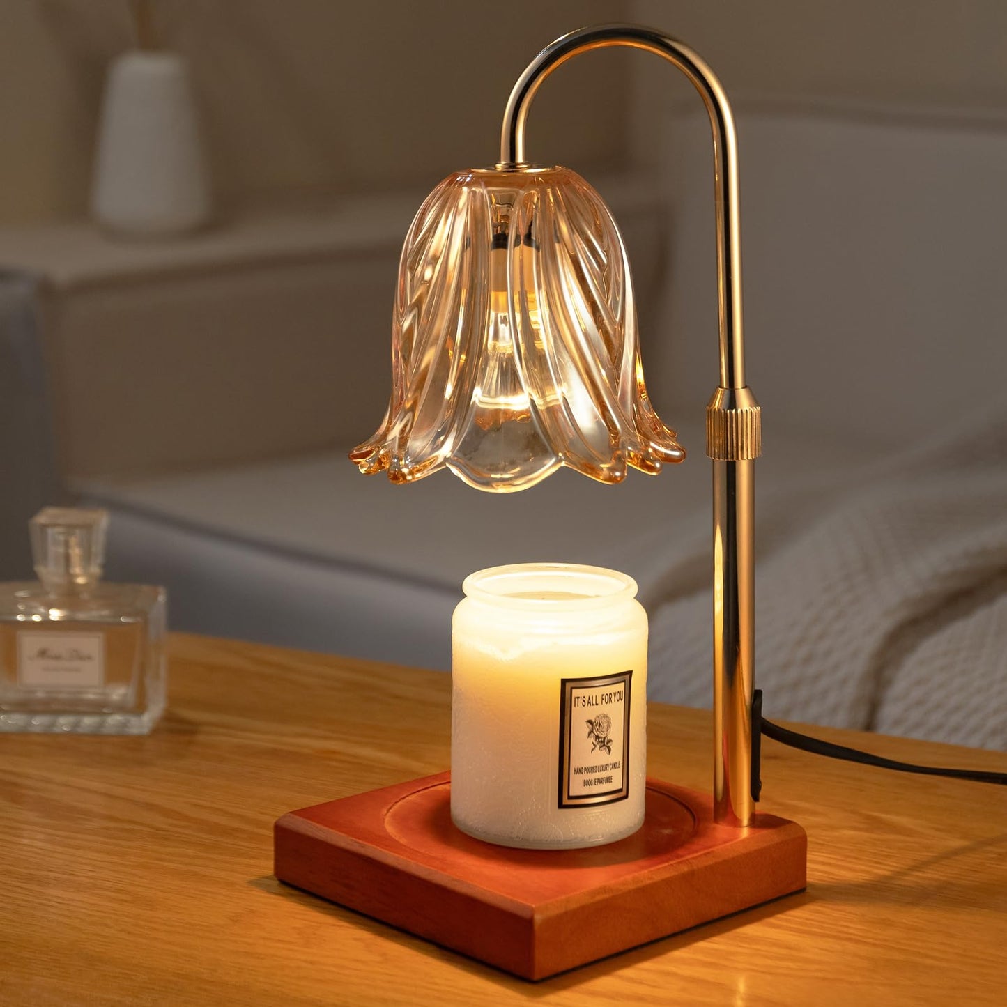 GODONLIF Candle Warmer Lamp with Timer Dimmable, Birthday Gifts for Women Mom, House Warming Gifts New Home Decor, Wax Melt Warmer for Jar Candles with 2 Bulbs