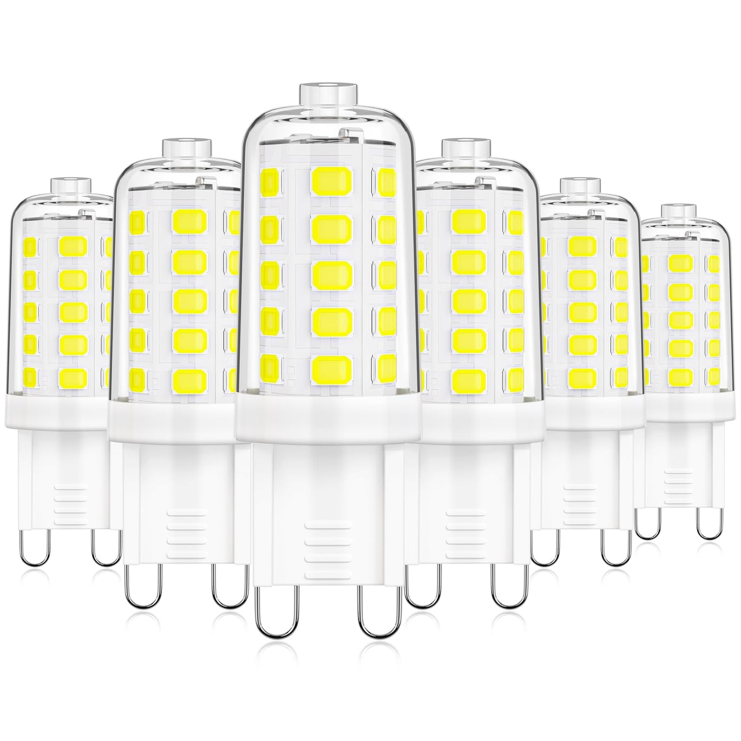 MAXvolador G9 LED Bulb Dimmable, Daylight White 6000K, 40W T4 Halogen Equivalent, Bi Pin Base 4W G9 Light Bulbs for Chandelier Lighting, 400LM, 6 Pack