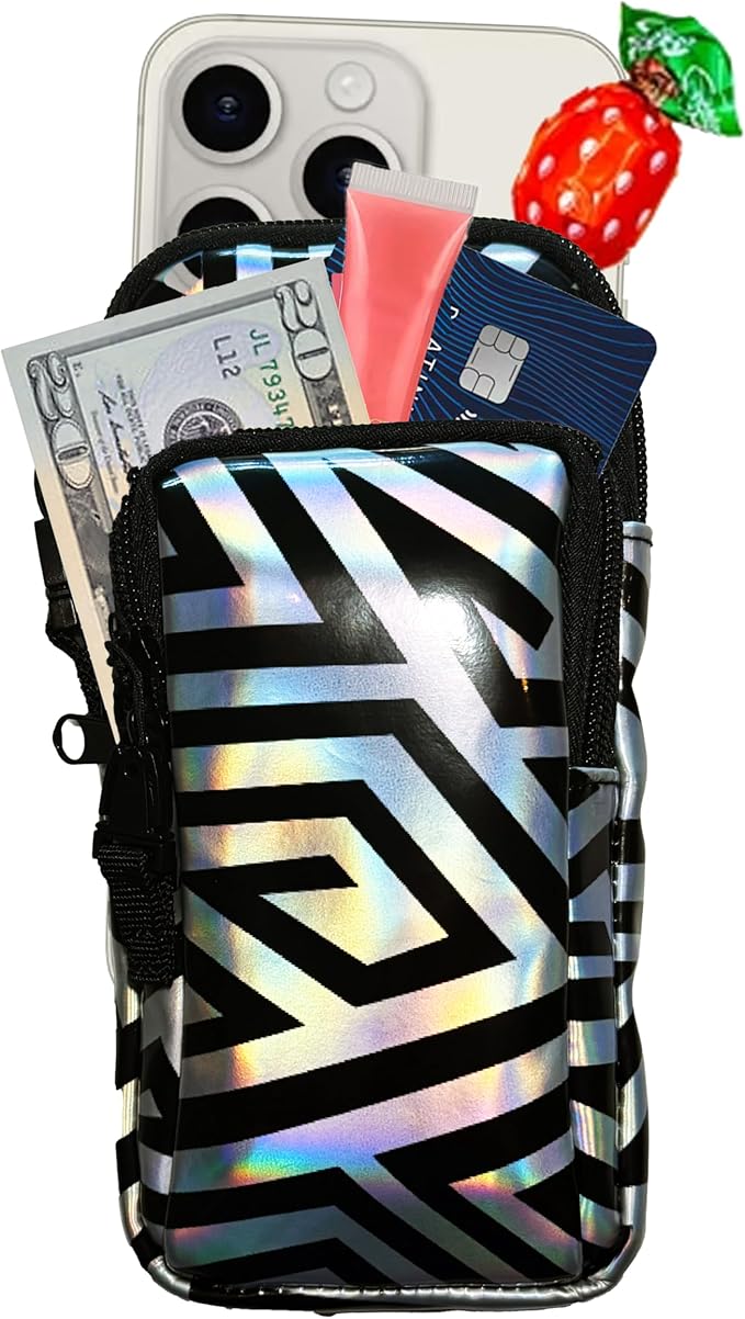 RaveVault Anti-Theft Rave Cell Phone Bag with Locking Zippers, Hidden Pocket – Perfect Phone Pouch for Ravers and Festival...