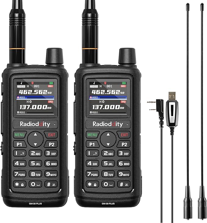 Radioddity GM-30 Plus GMRS Handheld Radio, GMRS Repeater Capable, Long Range NOAA/UHF/VHF/Airband Scanner & Receiver with ...