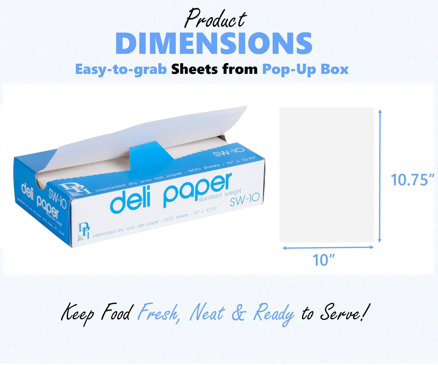 Durable Packaging 10" x 10 3/4" Interfolded Deli Wrap Wax Paper