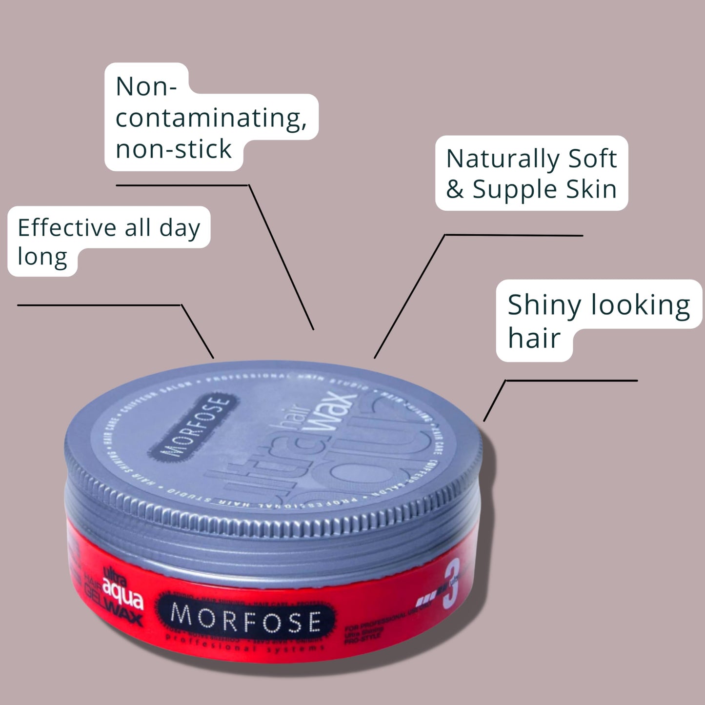 Morfose Ultra Aqua Hair Gel Wax with Shiny and Strong Flexible 3 Hold, Manage Flyaways, Braids, and Curls, Hair Styling for Wome