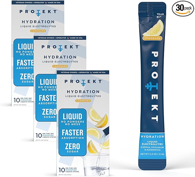 PROTEKT Electrolyte Packets for Recovery & Hydration | Organic & Sugar-Free Electrolytes Drinks | Works Faster Than Powder...