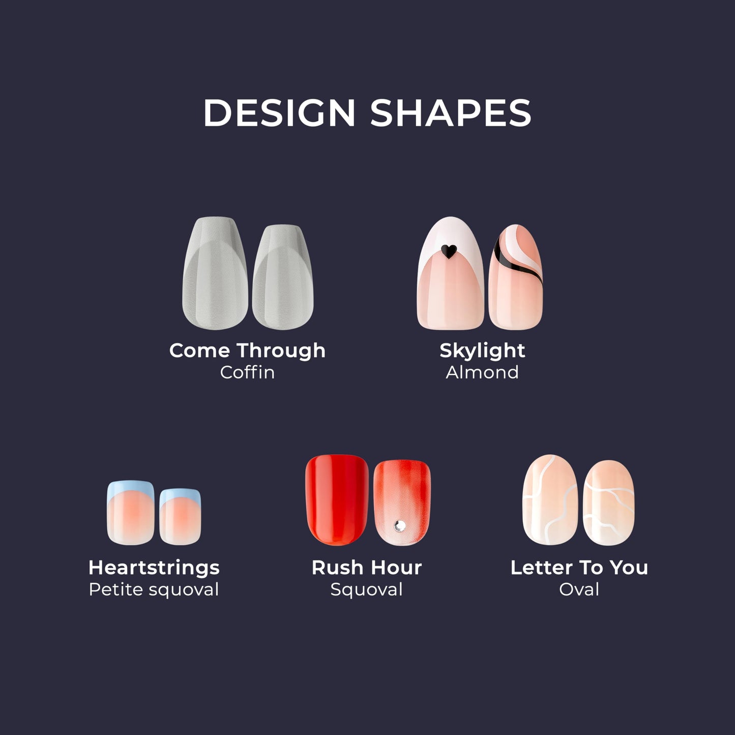 KISS imPRESS No Glue Mani Press On Nails, Design, 'Rain Check', Blue, Short Size, Squoval Shape, Includes 30 Nails, Prep Pad, In
