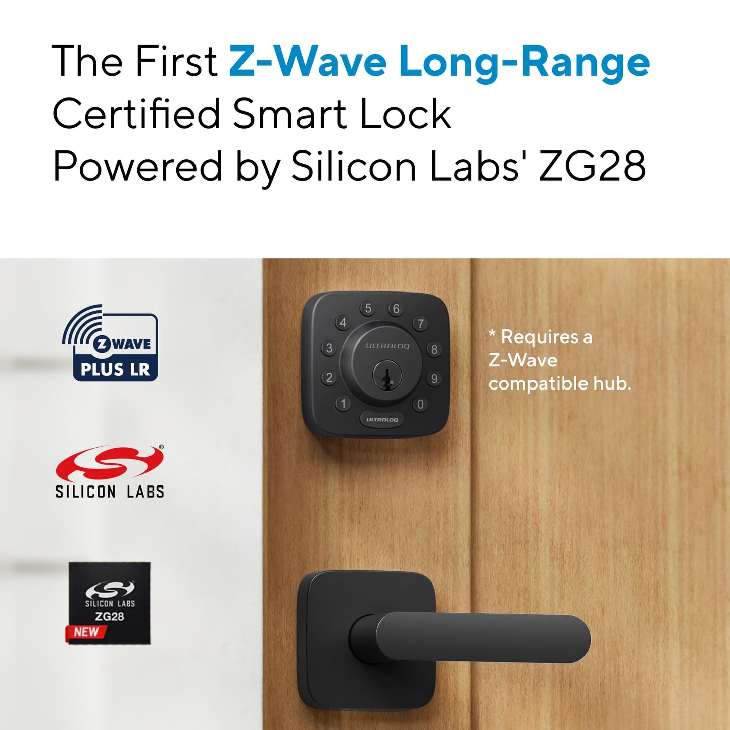 ULTRALOQ Bolt Z-Wave Deadbolt Smart Lock with 800 Series Z-Wave Long Range for App, Code Entry, Auto Lock and Remote Access, Works with Alarm.com, Home Assistant, SmartThings, Hub Required