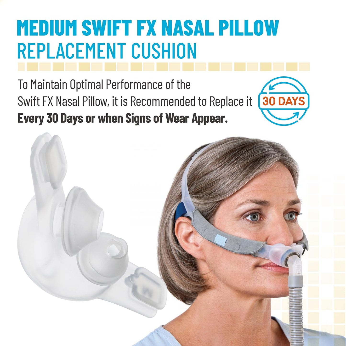 PalpitateC Medium Swift FX Nasal Pillow Cushion Replacement for ResMed Swift FX Nasal Pillow Mask, Replacement CPAP Silicone Dual-Wall Pillows Cushion - 1 Pack