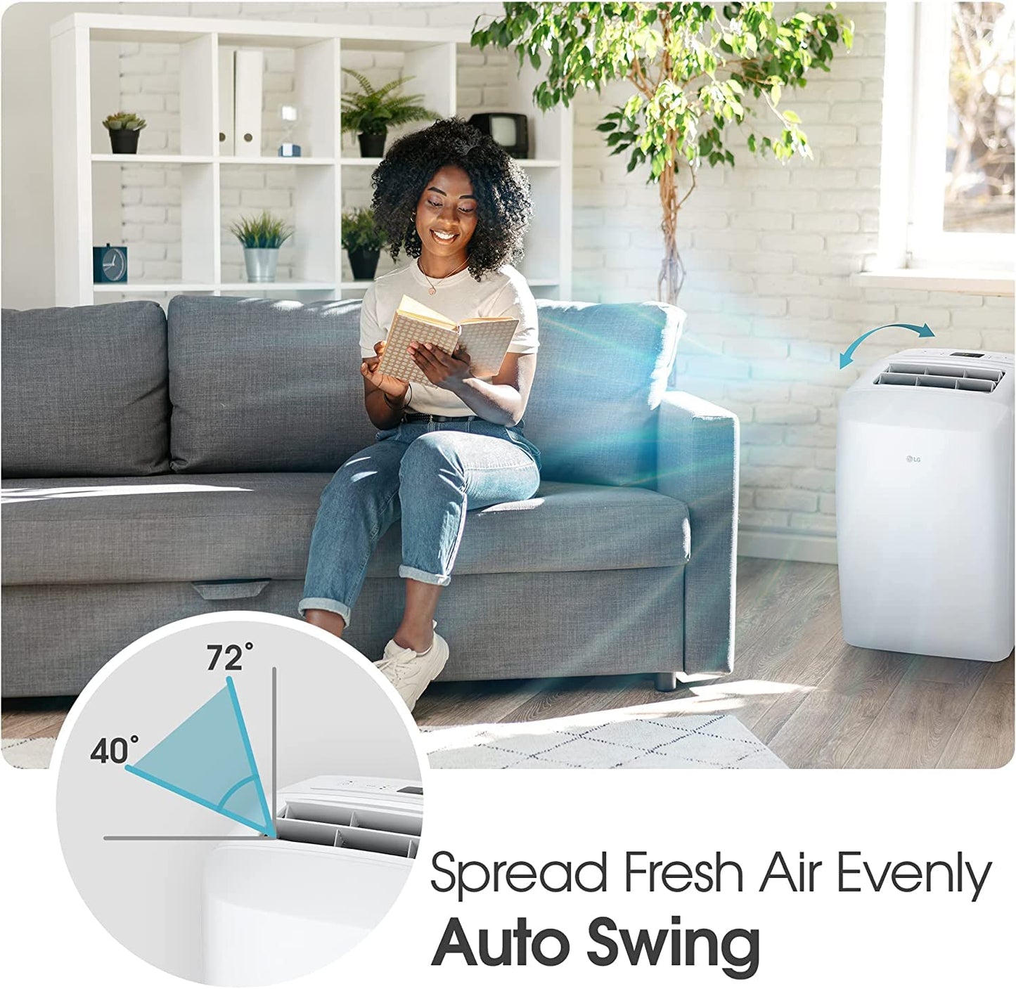Lg 7000 Btu (Doe) / (10500 Ashrae) Portable Air Conditioners Cools 300 Sqft Easy Install & Remote Control Lcd Display Eco-Friend