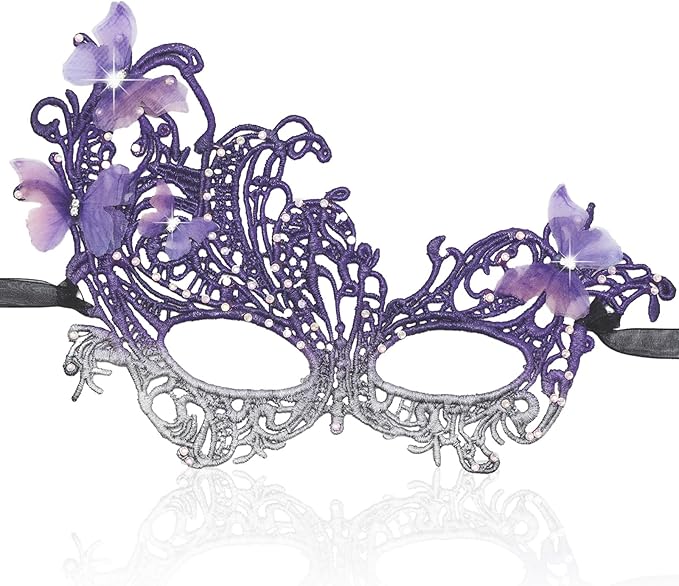 LCKRVOL Masquerade Mask for Women, Fit Well Mardi Gras Mask with Adjustable Strap for Masquerade Costume Party