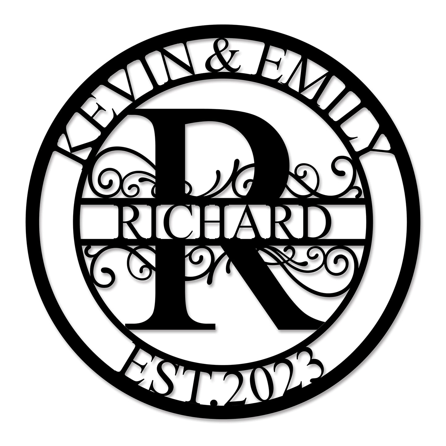 Custom Metal Sign - Last Name Signs - Monogram Wall Decor- Family Sign - Metal Signs for Outdoor - Personalized Wedding Gift for Couples