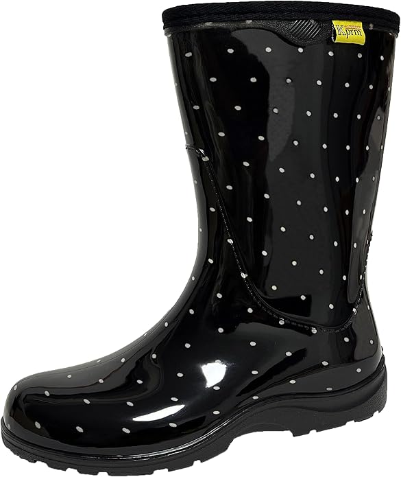 Kprm Women's Rain Boots Waterproof Mid Calf Rubber Garden Boots for Women Outdoor Mud Work with Comfort Insole