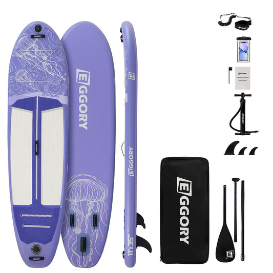 Inflatable Paddle Board,Stand Up Paddle Board Set, Extra Wide SUP Board with Removable Fin, Floating Paddle, Hand Pump, Waterproof Phone Pouch,Traveling Board