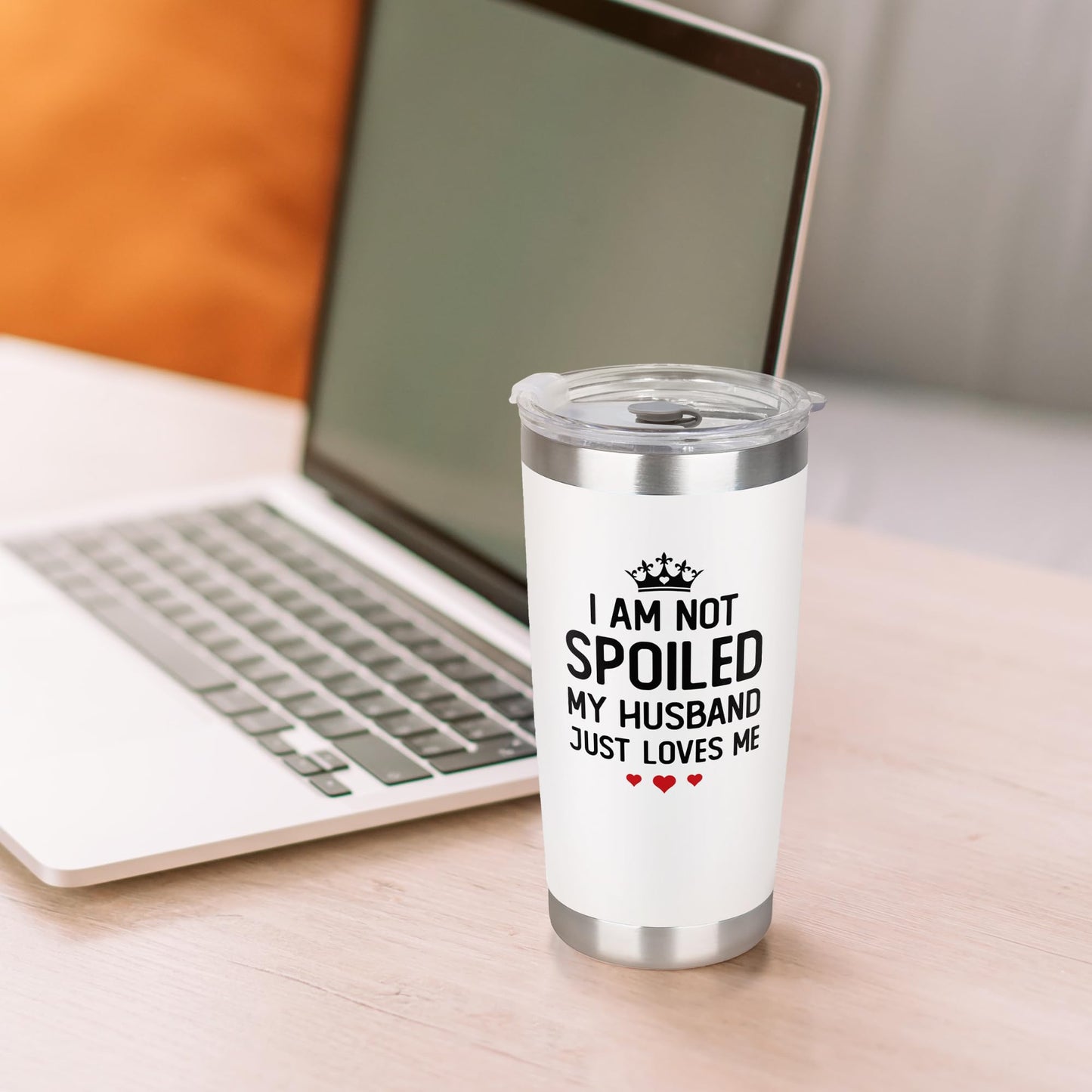 KatAndNat Gifts for Wife - Wife Gifts from Husband - Wedding Anniversary for Women, Valentines, Birthday Gift Ideas, Mothers Day, Christmas Gift for Her - Romantic Cup for Her - 20 Oz White Tumbler