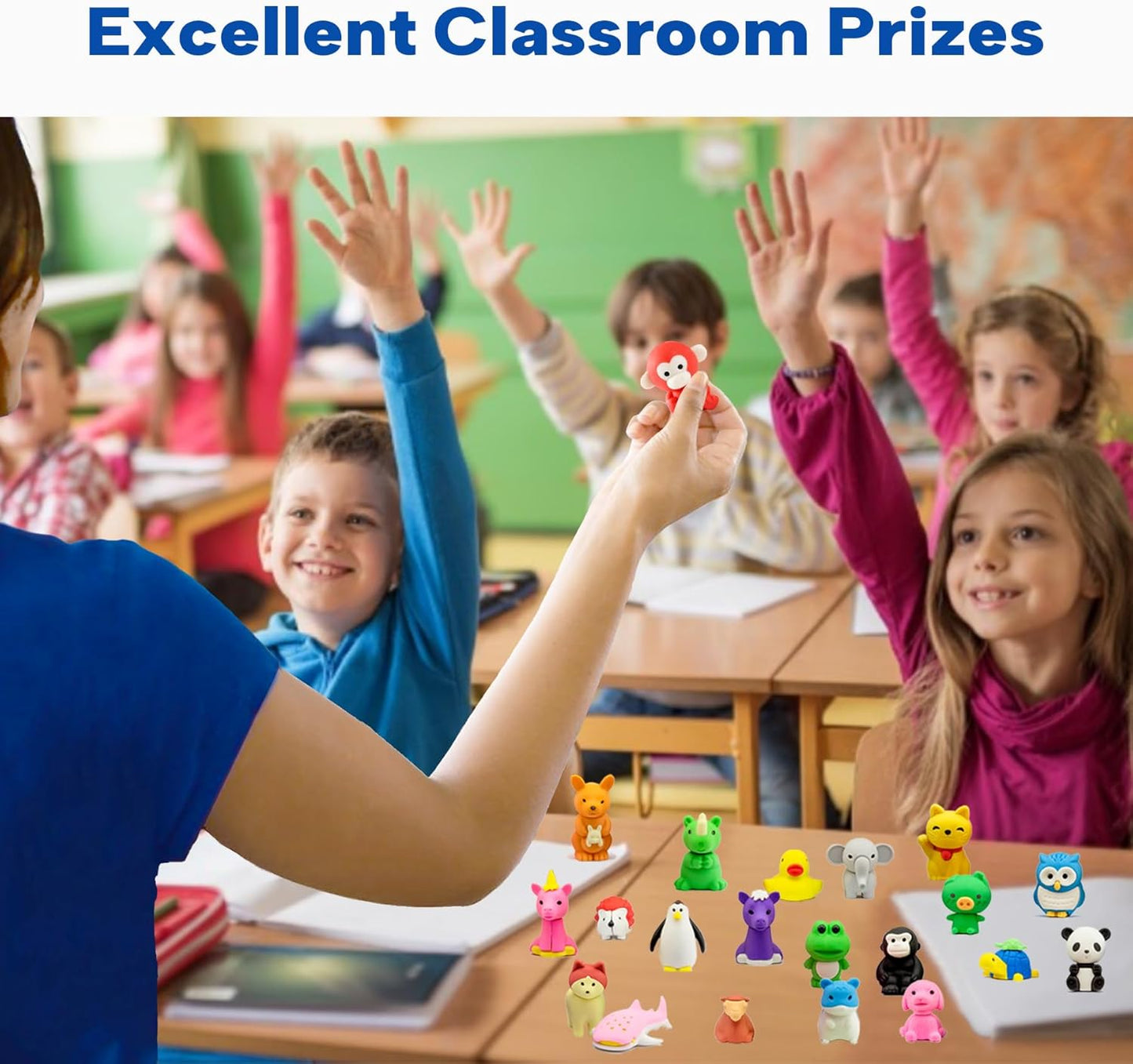 Animal Erasers for Kids, 35 Pcs Kids Pencil Erasers Bulk Puzzle Erasers for School Classroom Prizes