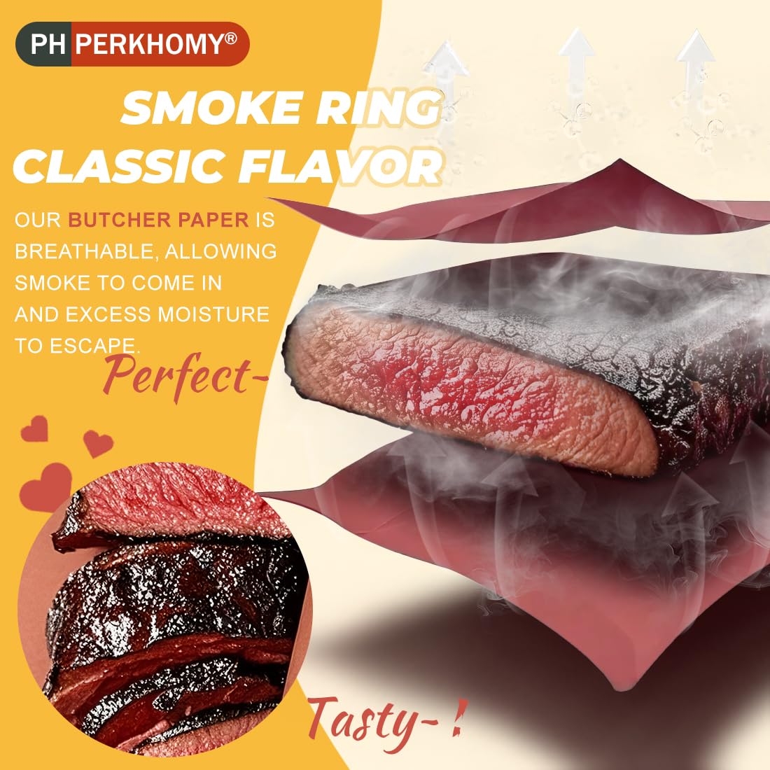 PH PERKHOMY Pink Butcher Paper Roll 18" x 1200" (100') for Smoker BBQ Grilling Smoking Meat Unbleached Uncoated Unwaxed (Pink, 18" x 100')