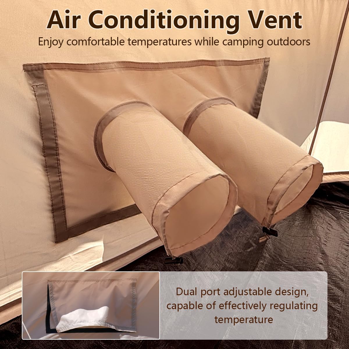 Bell Yurt Tent, Waterproof Luxury 4 Season Hot Tent with Stove Jack/Air Conditioner Vents/2 Skylight for Family Outdoor Camping Oxford Glamping Tents for All Year Living (Beige Oxford 5M Yurt)