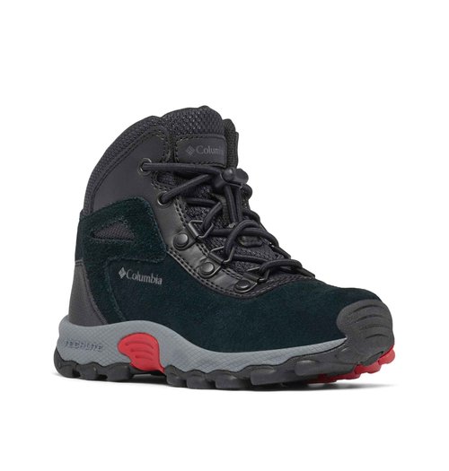 Columbia Youth Unisex Newton Ridge Amped, Black/Mountain Red, 8