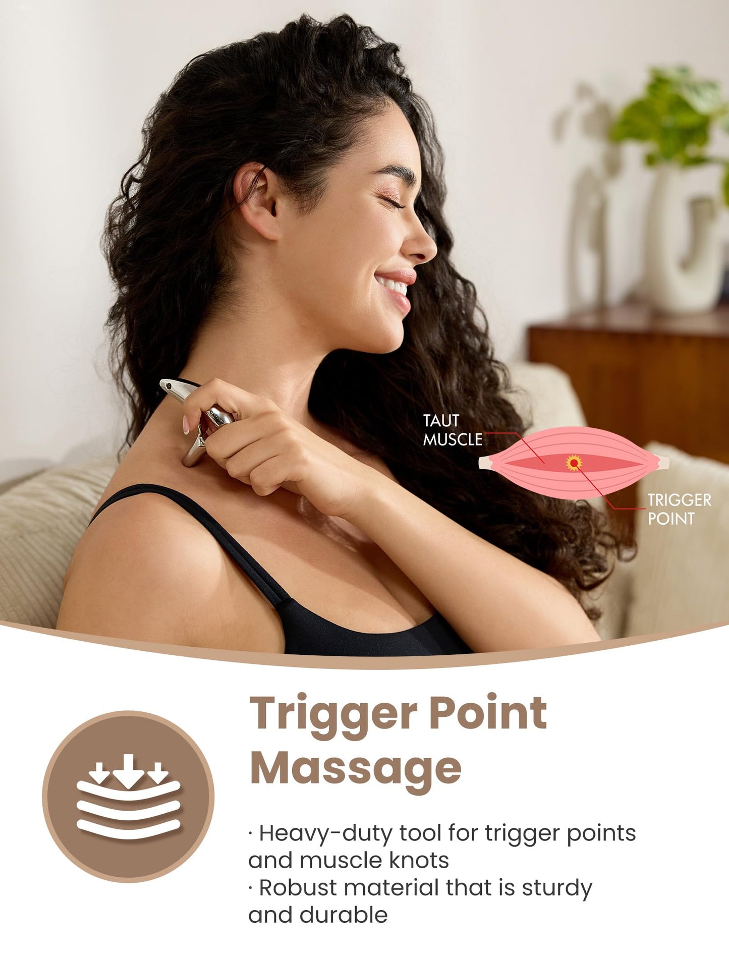 lifechill Trigger Point Massage Tool for Deep Tissue Massage & Gua Sha, Muscle Scraper Tool for Full Body Pain Relief, Thumb Saver Acupressure Tool, FSA HSA Eligible