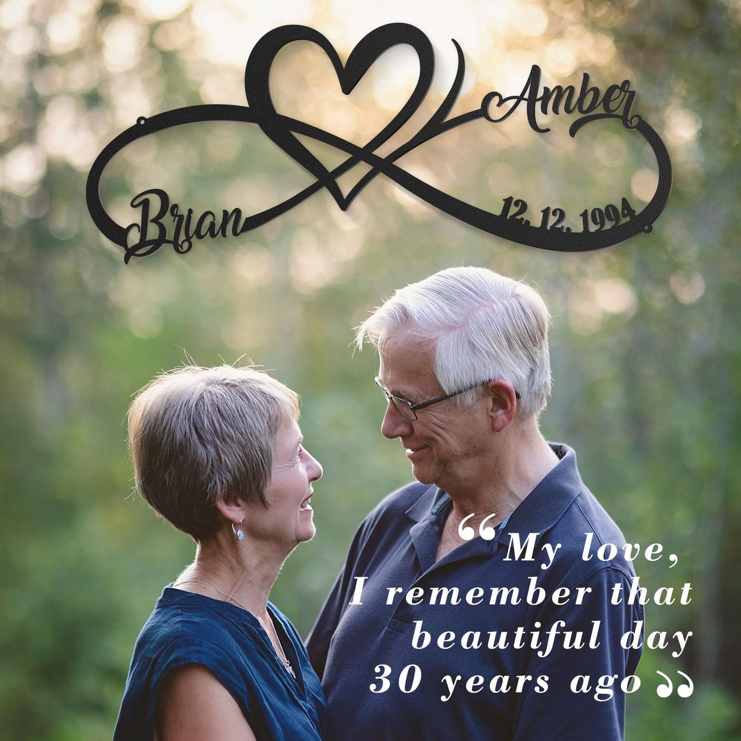 Wedding Gifts for Couples, Personalized Metal Sign With Couples Name and Date, Anniversary Valentines Day Gifts for her him Bridal Shower, Infinity Heart Wall Decor