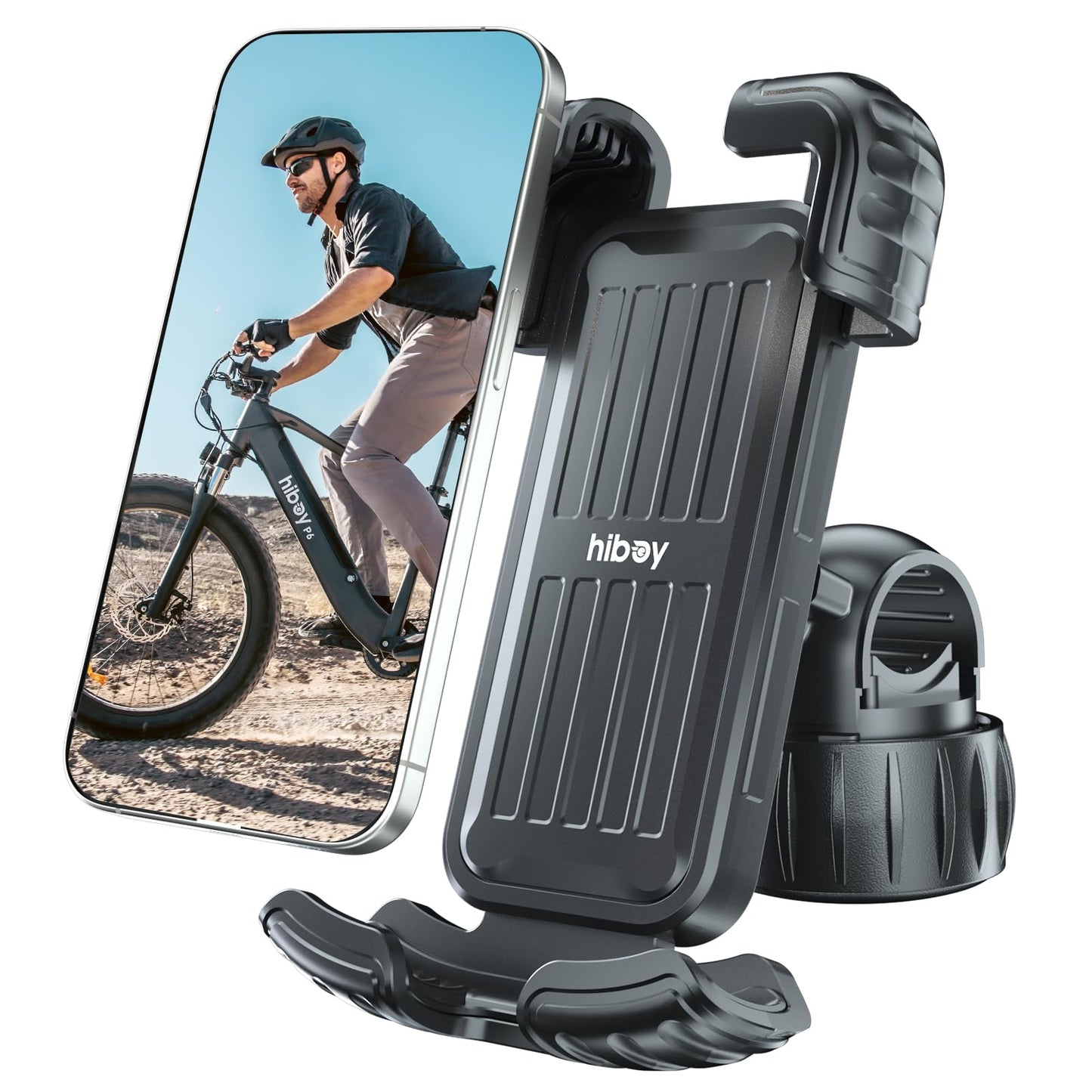 Hiboy Bike Phone Holder, 360 Rotation Adjustable Motorcycle Phone Mount,Bicycle Scooter Handlebar Phone Clip For 5.1 - 6.8 Smart