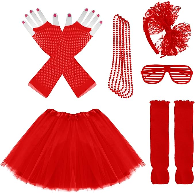 Miayon 1980s Fancy Outfits Dress Costume Accessories for Girl Kids Halloween