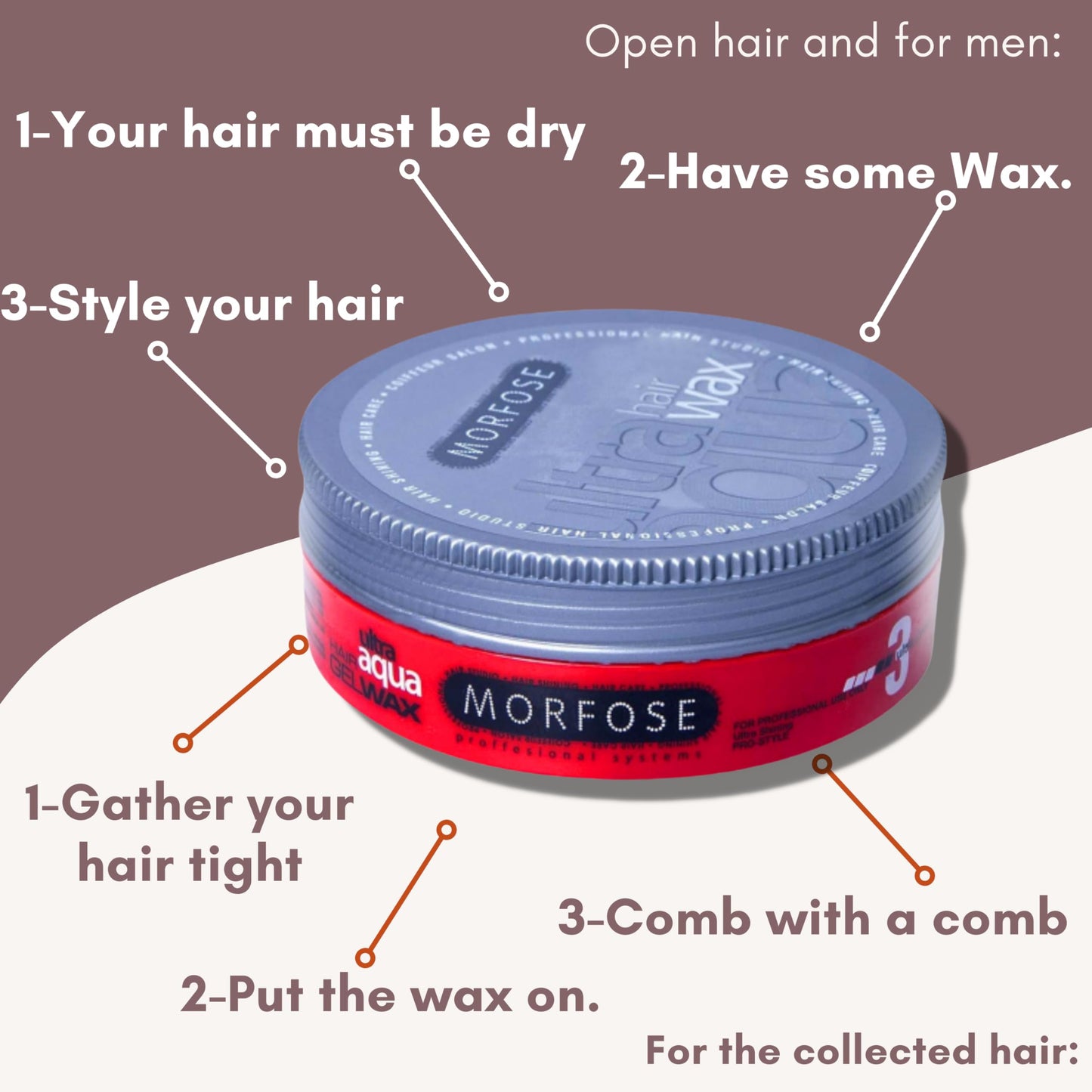 Morfose Ultra Aqua Hair Gel Wax with Shiny and Strong Flexible 3 Hold, Manage Flyaways, Braids, and Curls, Hair Styling for Wome