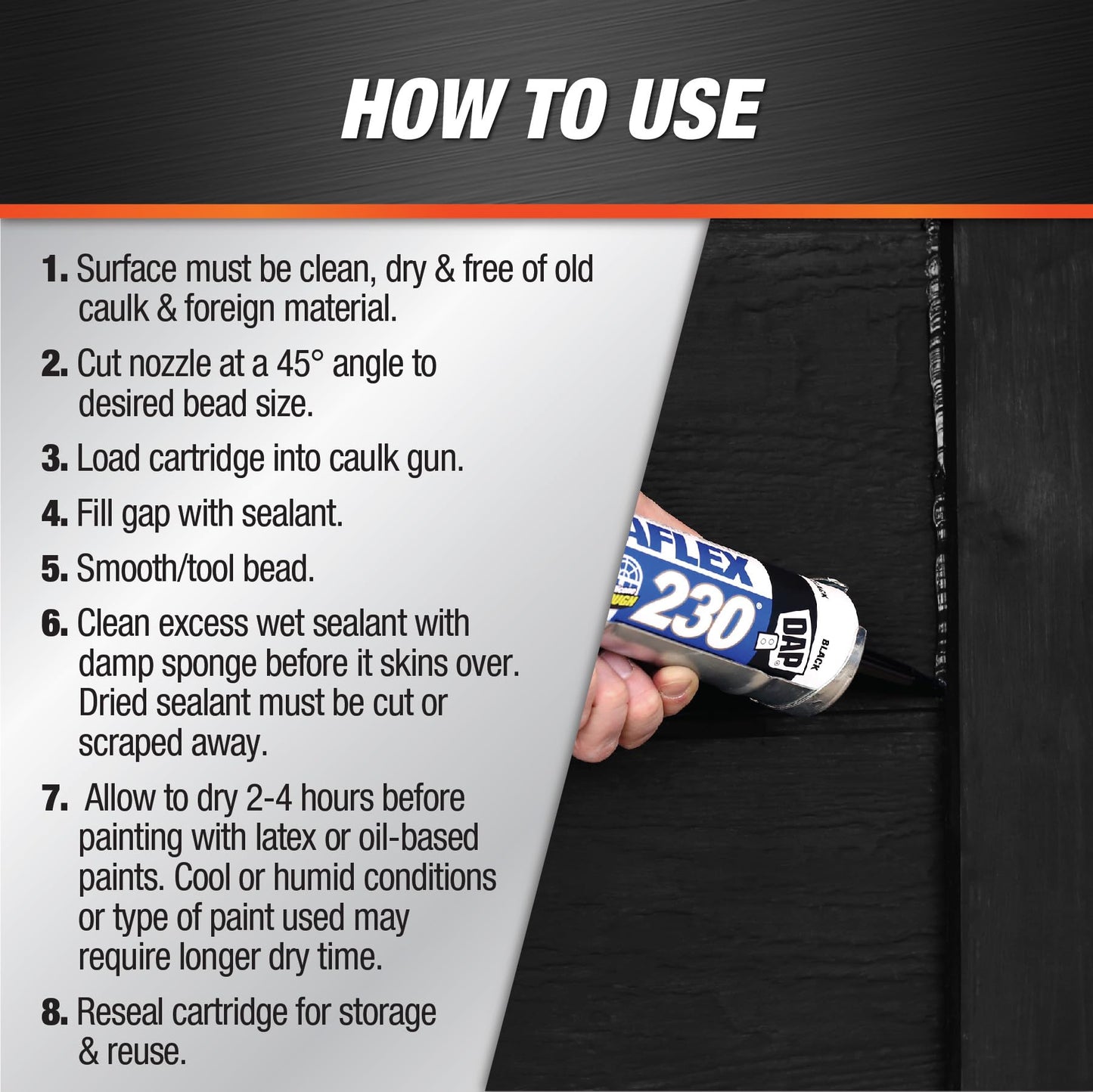 DAP 7079818280 DYNAFLEX 230 Black Raw Building Material, 10.1 oz