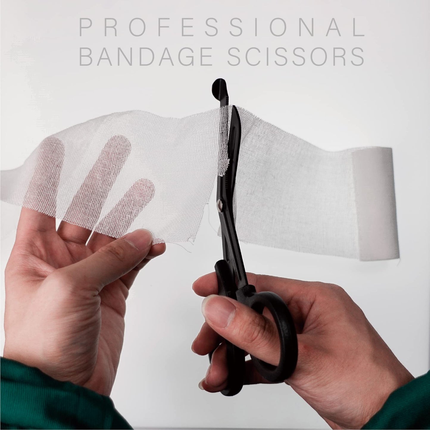 Trauma Shears 4-Pack 7.5 inch, Bandage Scissors Set, EMT & Medical Scissor, Large First Aid scissors, for Nurse, Fluoride-Coated with Non-Stick Blades by LI JIU® (4 Pack Black Fluoride-Coated)