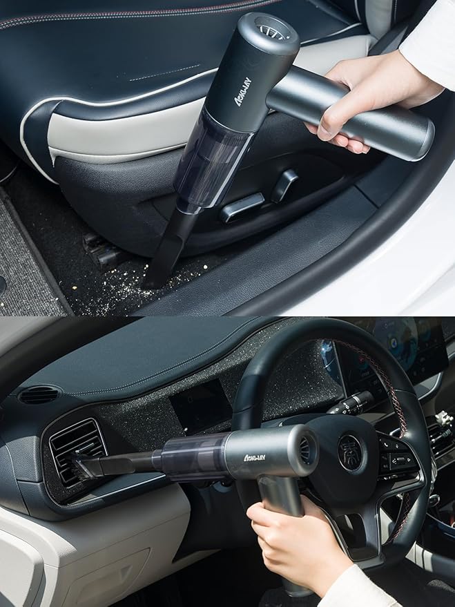 aokway Mini Vacuum Cleaner for Car, 15000PA Powerful Suction, Rechargeable Small Car Vacuum Portable Cordless, Handheld car Vacuum Cleaner & Air Duster for Home, Desk,PC, Keyboard