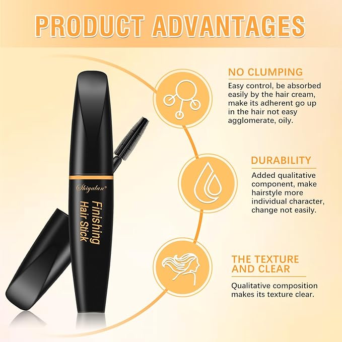 SUOFEIYA Hair Wax Stick for Flyaways, Wax Stick for Hair,Fly Away Hair Tamer Stick for Baby Hair, Hair Pomade Stick Long Lasting Styling Wax for Wigs