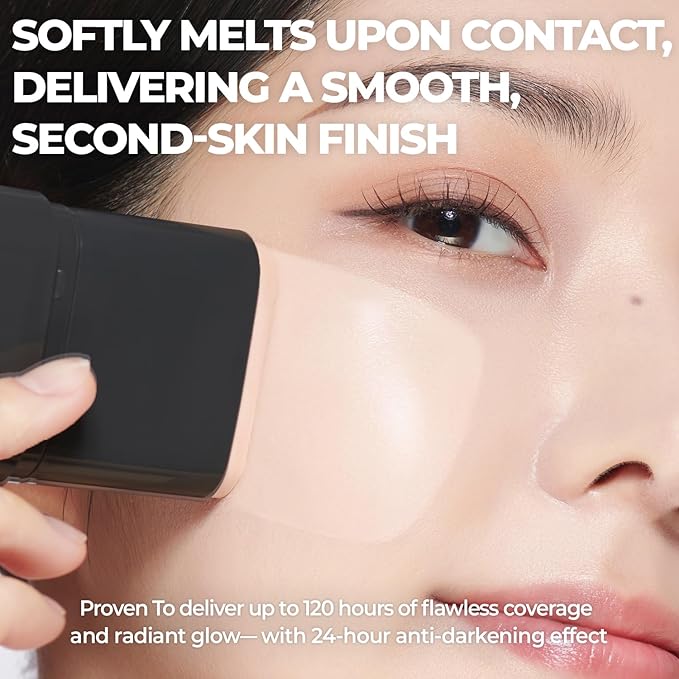 Mega Fit Master Glow Stick Foundation with Brush, 120H Long Lasting Radiant Coverage, All-in-One Stick for Easy Application, K-Beauty, Shade 21, 0.56oz (01N Beige)