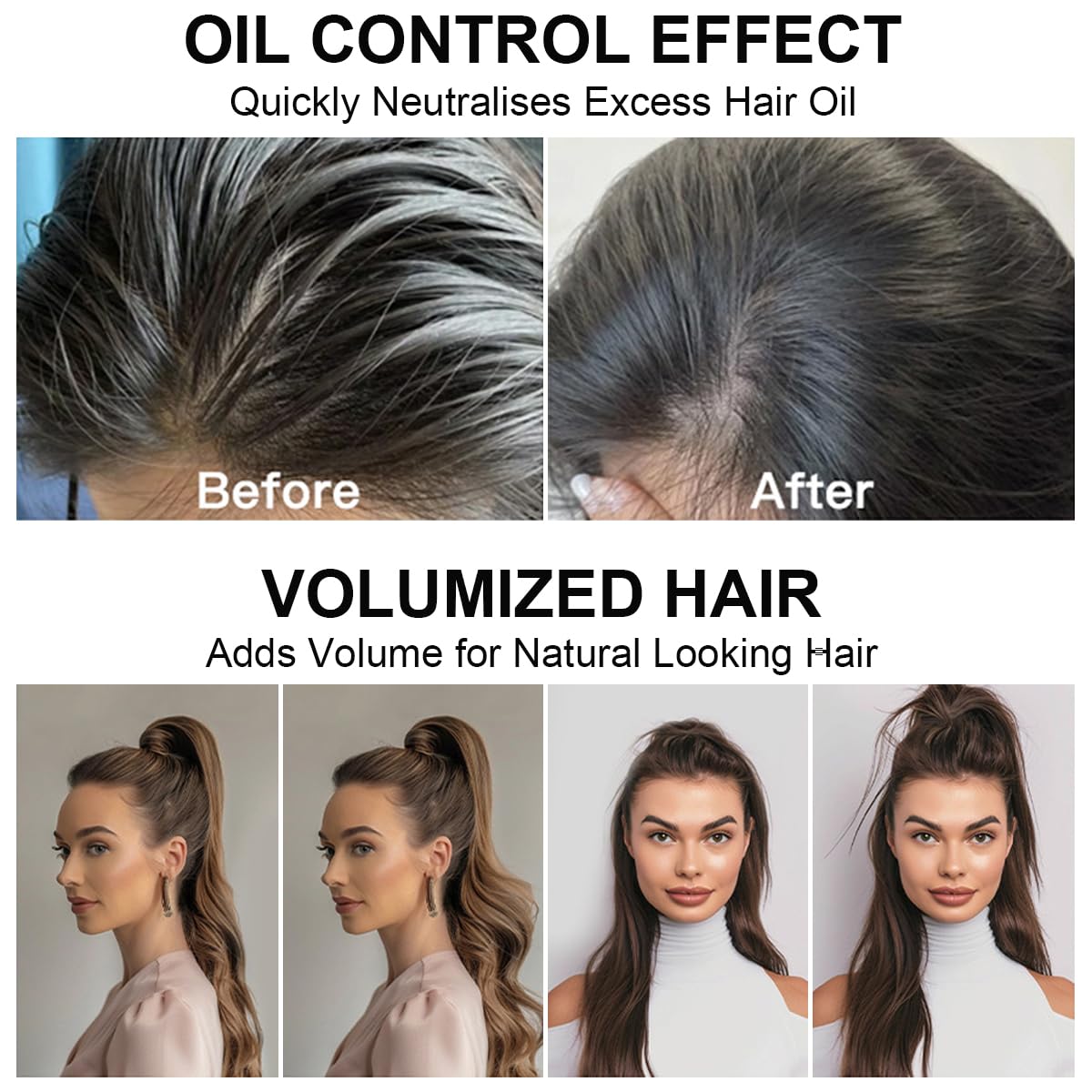 Non-Aerosol Dry Shampoo Powder Spray for Women of All Hair Types, Waterless, Absorb Excess Hair Oil, Instantly Fresh Strengtheni