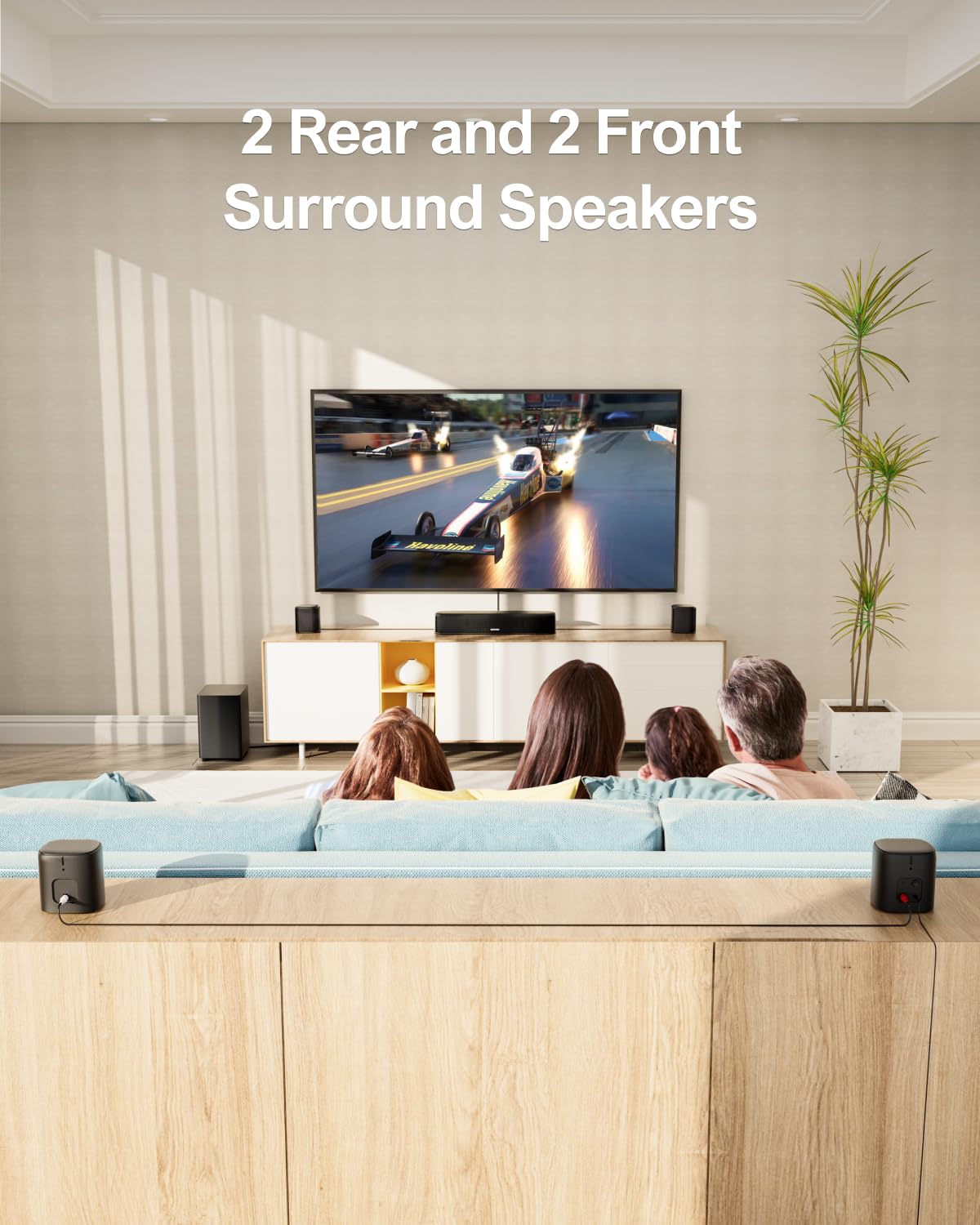 ULTIMEA 7.1ch Sound Bar with Subwoofer, 330W Peak Power, Virtual Surround Sound System for Smart TV, Home Theater Soundbar with 4 Surround Speakers, App Control, Opt/AUX/BT, Aura A40 (2026 Upgraded)