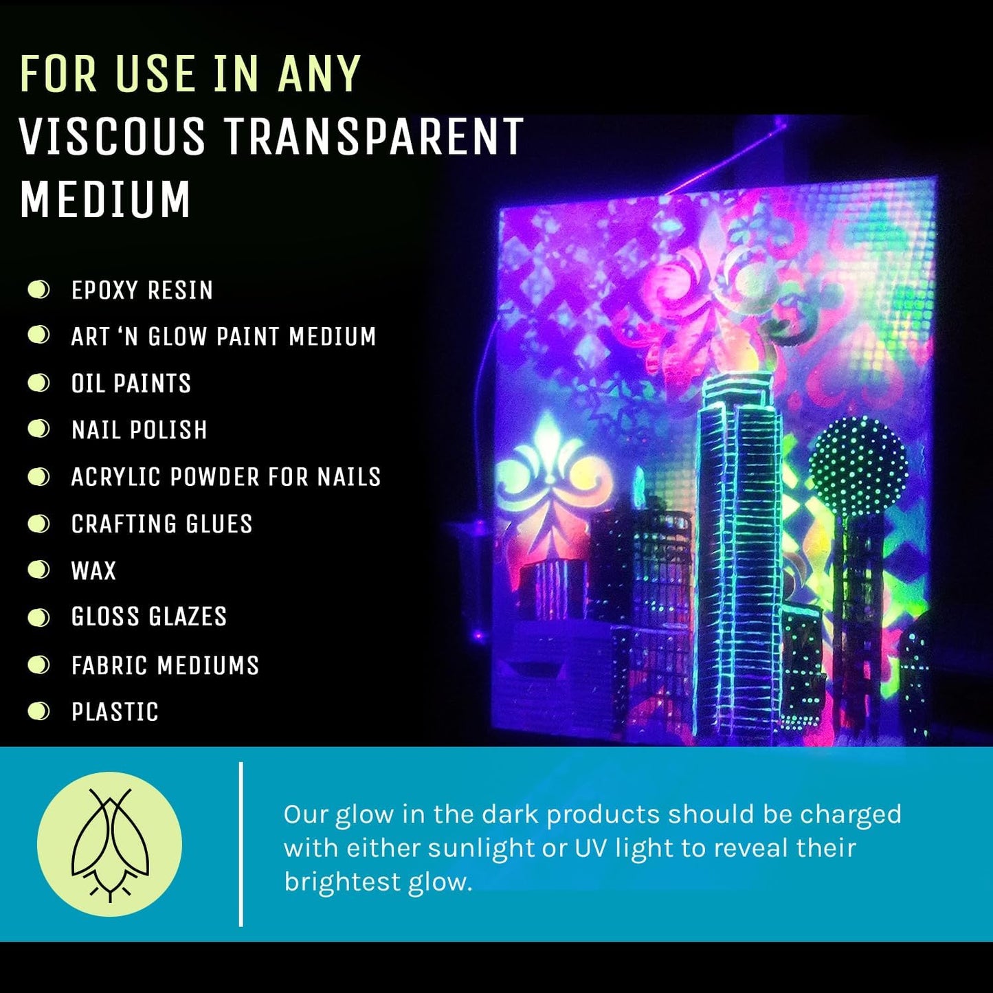 Glow in The Dark Pigment Powder - Neutral and Fluorescent Color for Art Painting, Fine Art, Nail Art Paint, and DIY Crafts - Long Lasting, 10+ Color Options - Neutral Dark Blue - (60 Grams/ 2.12 oz)