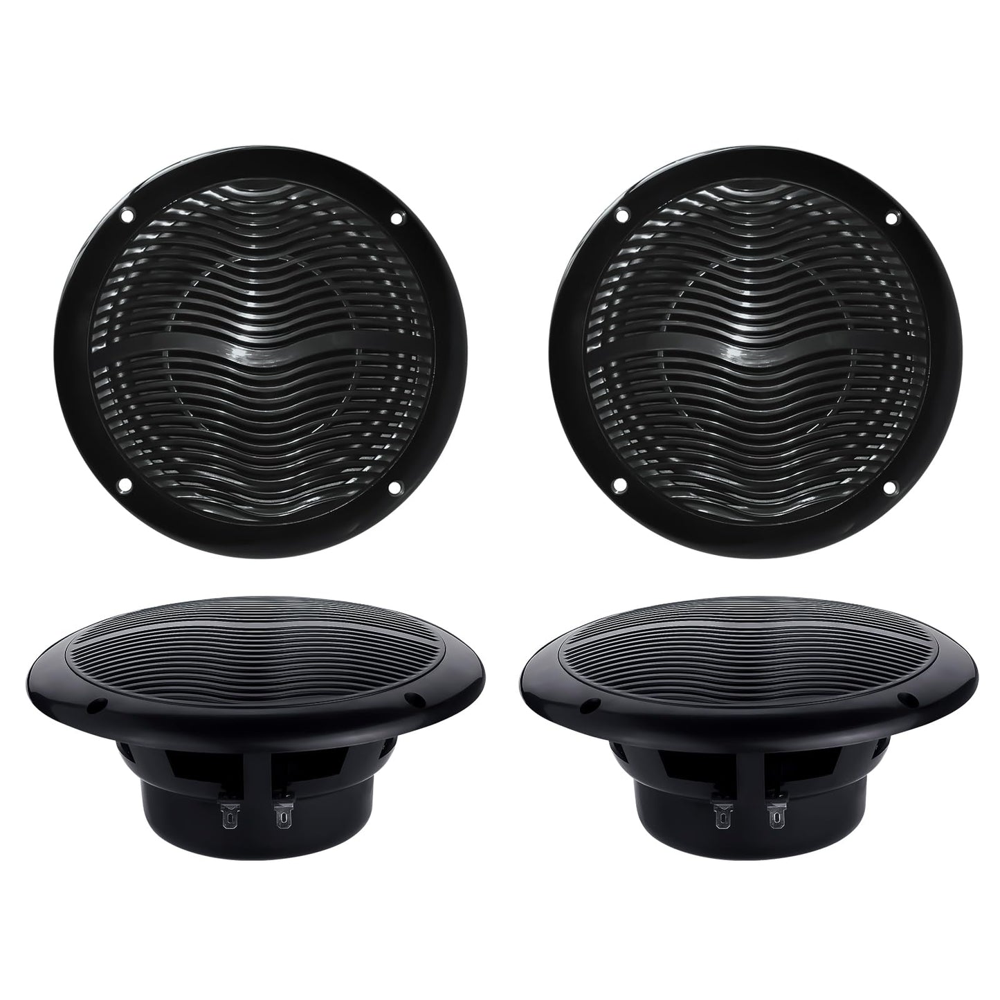 Studiofinix Marine Speakers Waterproof 6.5 2 Way 240 Watts Flush Mount Stereo Audio Perfect For Boat Atv Utv Golf Cart Rv Bathro