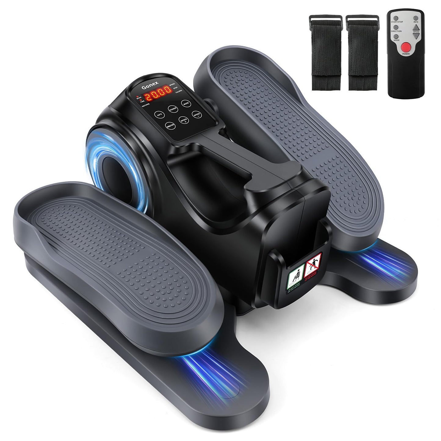 Gonex Under Desk Elliptical Exercise Machine Electric Sitting Seated Leg Pedal Exerciser with Resistance for Seniors Elderly Home 3 in 1 Mini Equipment with Remote 10 Resistance & 10 adjustable Speeds