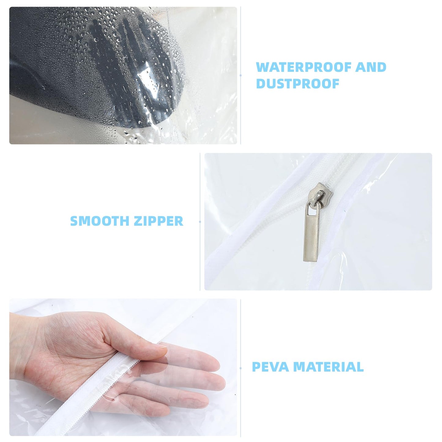 Clear Clothes Rack Cover 6Ft Garment Rack Cover Transparent Clothing Rack Cover With 2 Durable Zipper Waterproof Protector for Garment Rack (71"L x 20"W x 60"H, Rack Not Included)