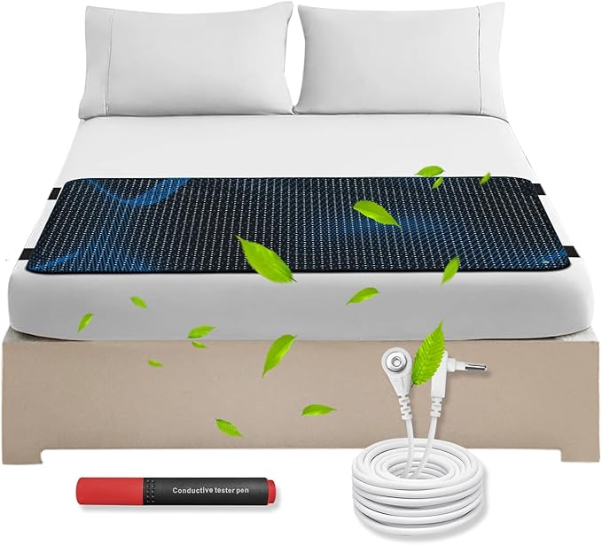 Grounding Mat for Bed,27 * 78 in Grounding Mat Queen Size with Grounding Tester Pen,Grounding Mattress Pad for Improved Sleep (27 * 78 in)