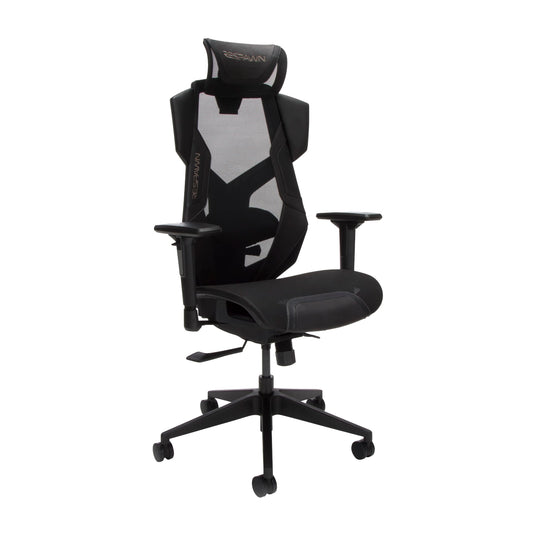 RESPAWN FLEXX Ergonomic Office and Gaming Chair with Lumbar Support - Breathable Mesh Recliner with Headrest & Adjustable Arms, Comfy Home Office Desk Chairs, Reclining Gaming Seat for Adults - Black