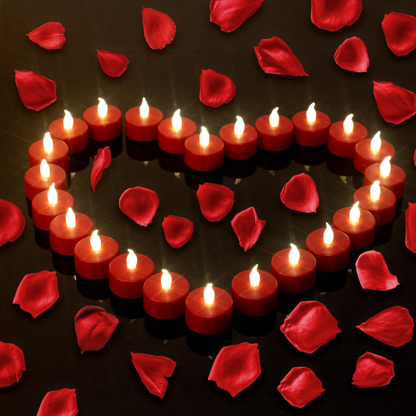 Boakboary LED Tea Light flameless Candles: 12PACK with Remote Control Candle,Long Lasting 400+Hours,Battery Operated LED Tealights for Home Decoration Seasonal &Festival Celebration (Red)