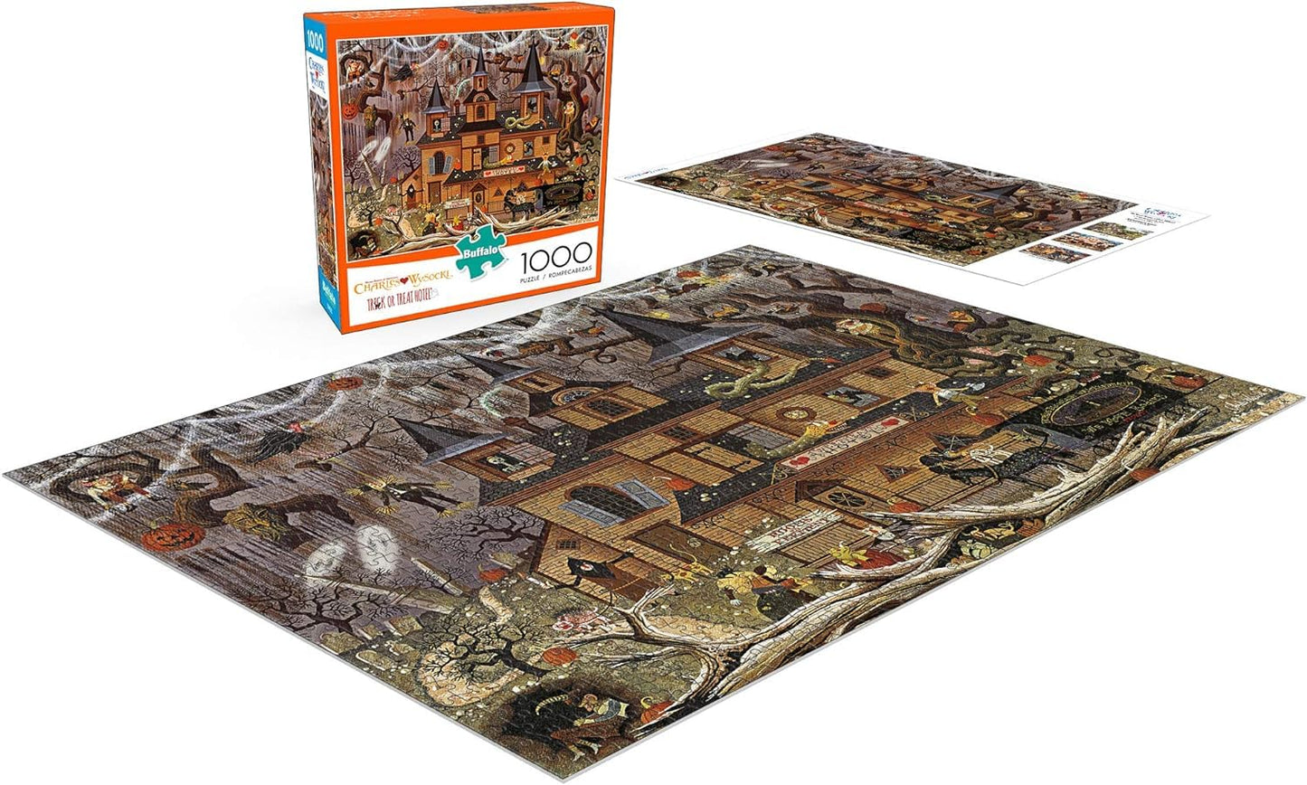Buffalo Games - Charles Wysocki - Trick or Treat Hotel - 1000 Piece Jigsaw Puzzle