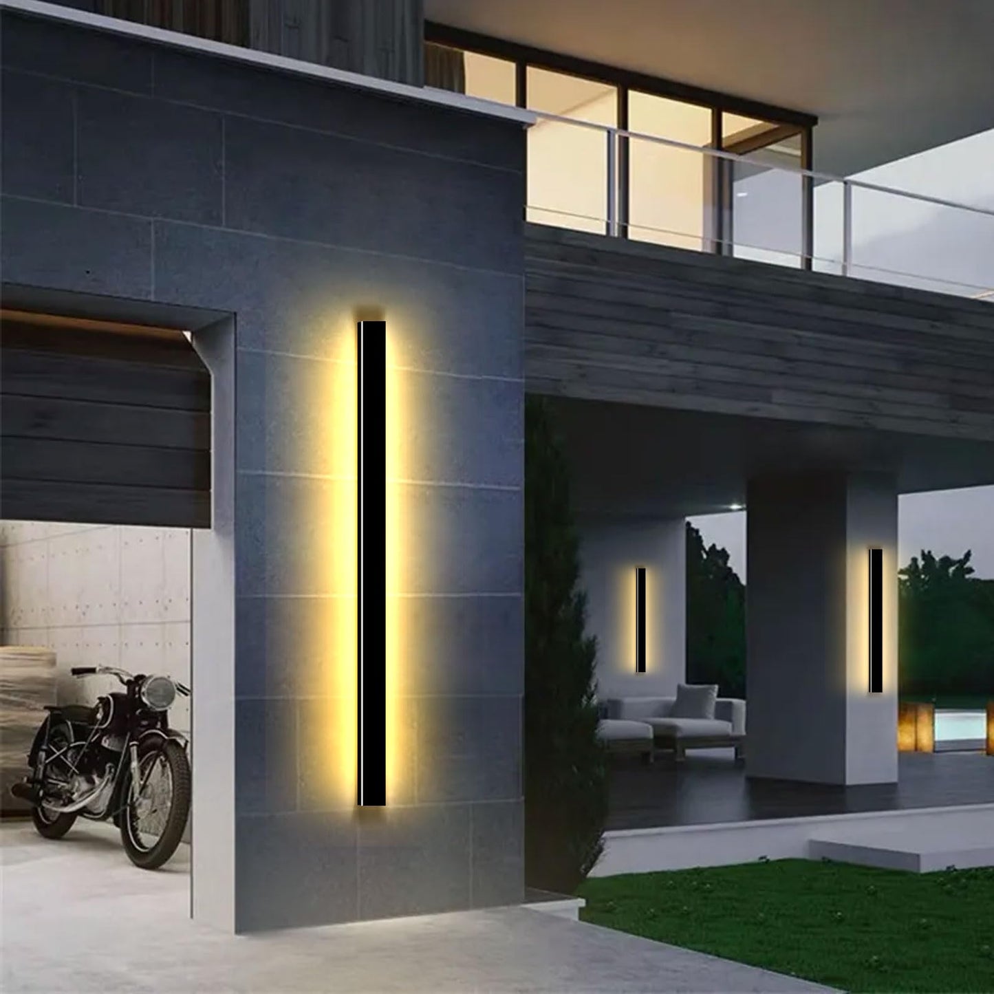 GREMLBUK 47 Inch Outdoor Wall Lights Long Exterior Wall Light Sconce Modern LED Outside Porch Wall Light 3000K IP65 Waterproof Wall Mount Exterior Light Fixtures for House Garage