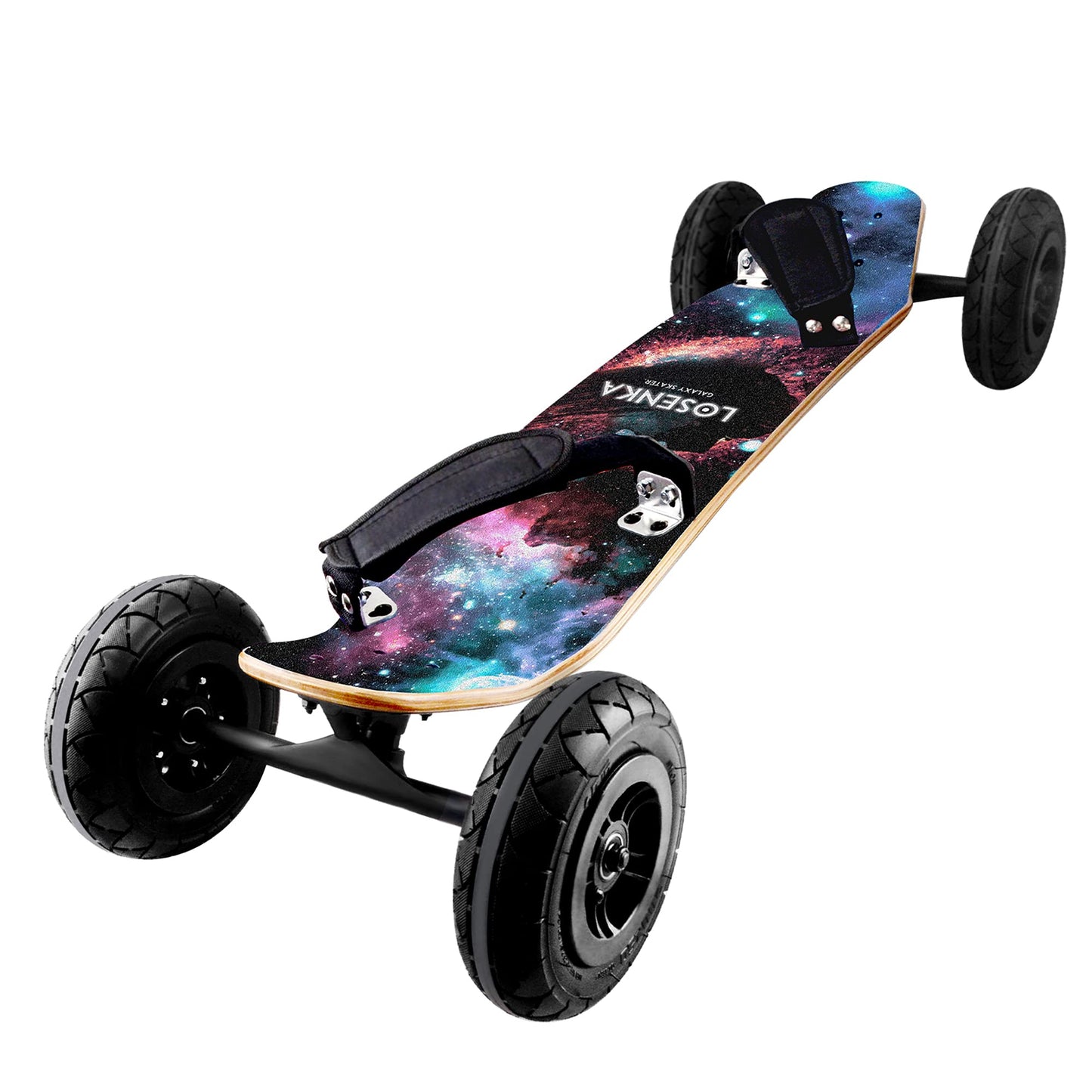 Losenka No-Electric MountainBoard, All Terrain Cross Country Skateboard Mountain Board for Adults Teens, Including Tool, Skateboard Bag, Eraser, Protective Gear, Foot Strap.