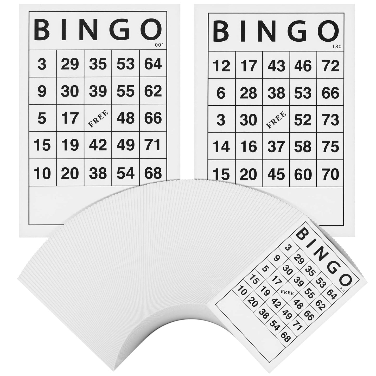 Juvale 180 Sheets Reusable Paper Bingo Cards Bulk for Adults, Disposable Number Game Set for Large Groups (6x4 in Paper Sheet)