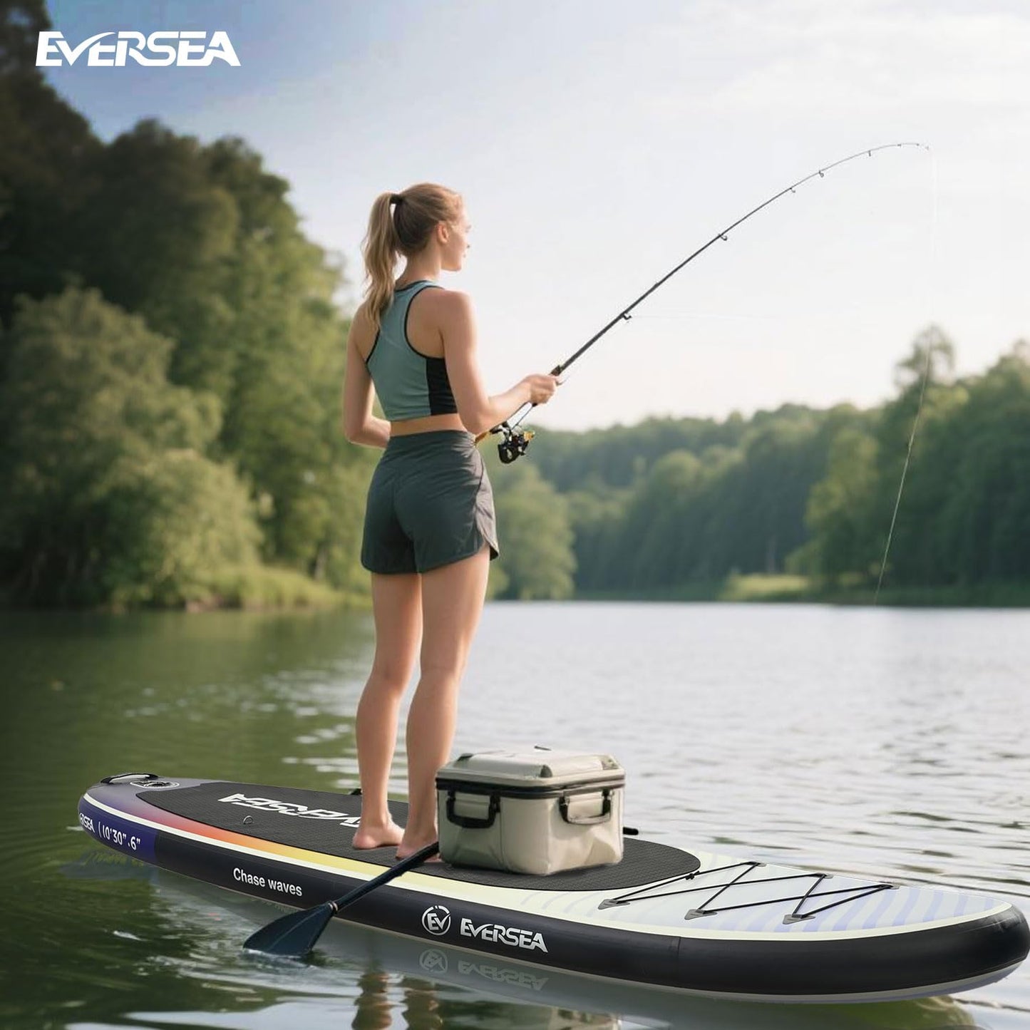 EVERSEA Inflatable Stand-Up Paddle Boards – Available 32"/33"/34" Widths Inflatable Paddle Board with SUP Accessories, Camera Mount, Basic All-Around SUP Board for All Skill Levels (Cosmic Tide)