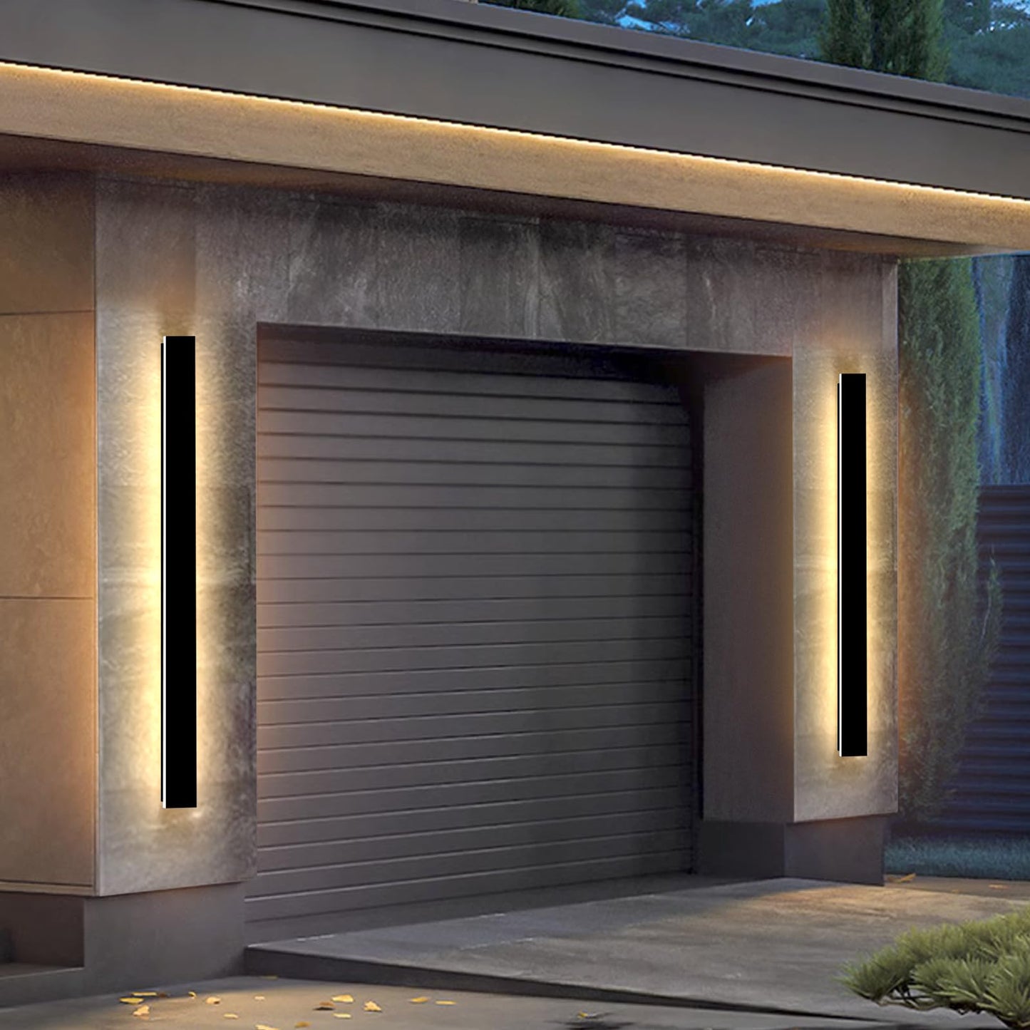 GREMLBUK 47 Inch Outdoor Wall Lights Long Exterior Wall Light Sconce Modern LED Outside Porch Wall Light 3000K IP65 Waterproof Wall Mount Exterior Light Fixtures for House Garage