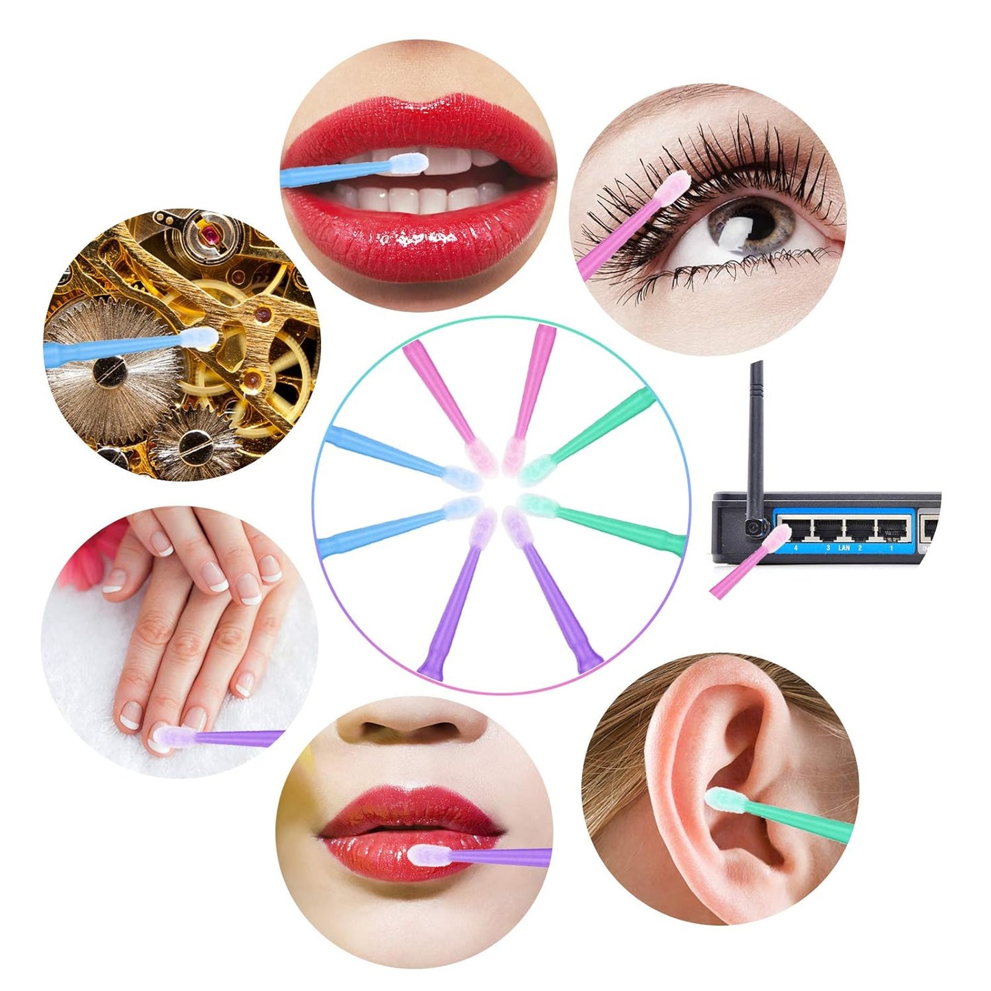500 PCS Disposable Micro Applicator Brush, Gelme Nutri Micro swabs,Head Bendable Ultrafine Eyelash Extension Brushes for Makeup and Personal Care (Dark blue 2.5mm)