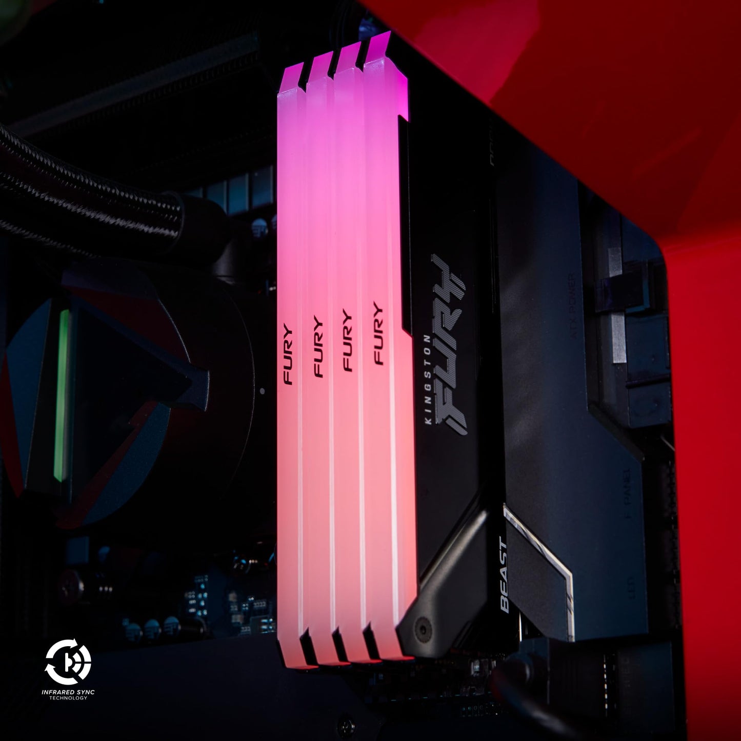 Kingston Fury Beast Rgb 16Gb 3200Mt/S Ddr4 Cl16 Dimm (Kit Of 2) Computer Memory Kf432C16Bb2Ak2/16
