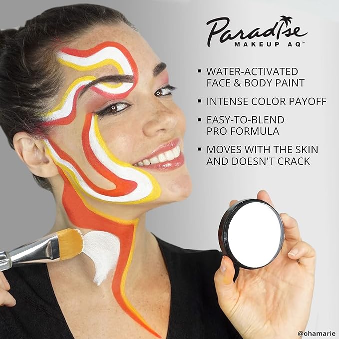 Mehron Makeup Paradise Makeup AQ Pro Size | Stage & Screen Performance, Face & Body Painting, Beauty, Cosplay, and Halloween | Water Activated Face Paint, Body Paint 1.4 oz (40 g) - Light Blue