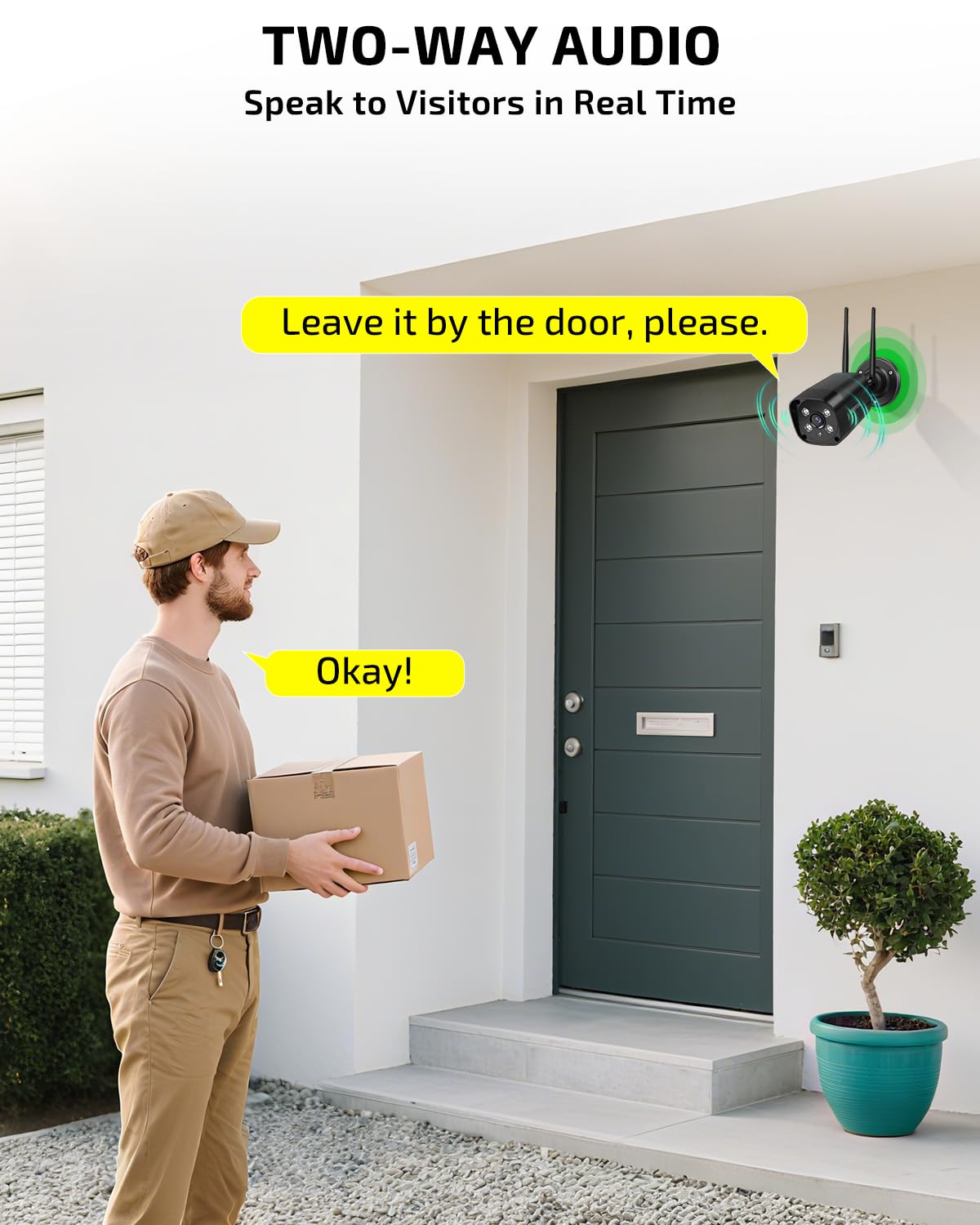 《Dual Antennas & 130° Wide Angle》Wireless Security Camera System Outdoor, Wireless Cameras for Home Security, Surveillance Video Systems DVR Kits