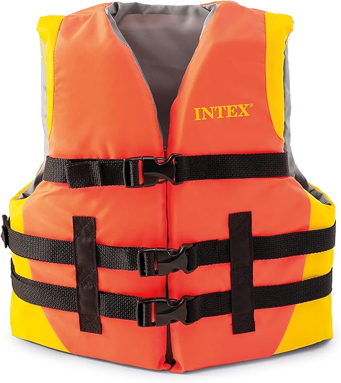 INTEX Adjustable Life Jacket: Perfect for Boating and Water Sports – Durable Nylon – Breathable Straps with Buckles – Coas...